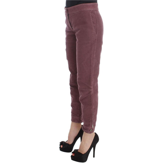 Ermanno Scervino Bordeaux Cotton Cropped Cargo Pants SIG30407-1