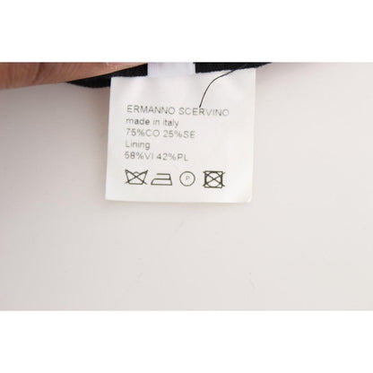 Ermanno Scervino Black Striped Cotton Blend Wide Legs Pants Jeans & Pants