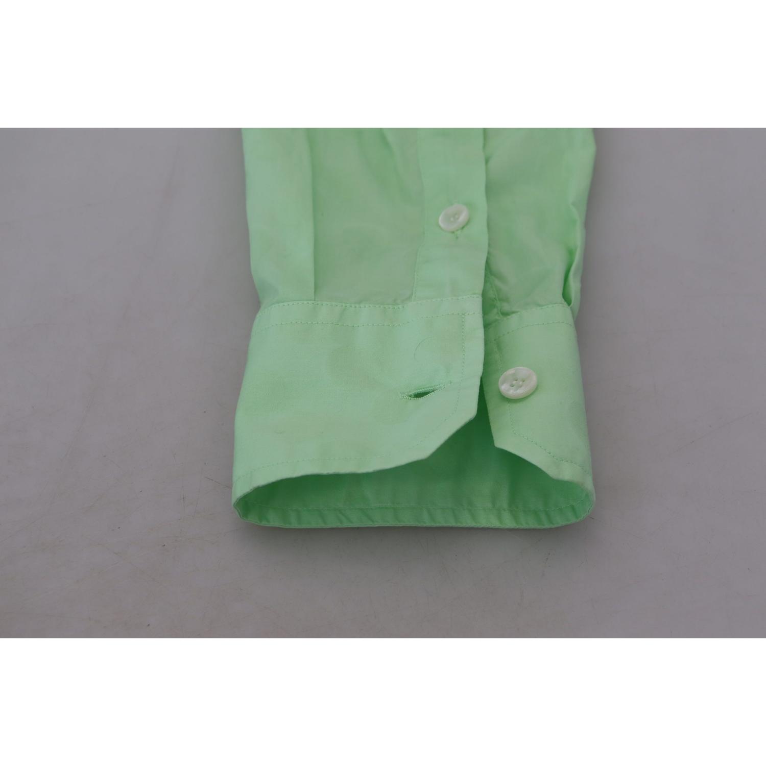 Dolce & Gabbana Mint Green Long Sleeves Button Down Shirt