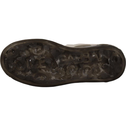 Dolce & Gabbana White Leather Shoes Womens Logo Portofino Sneakers