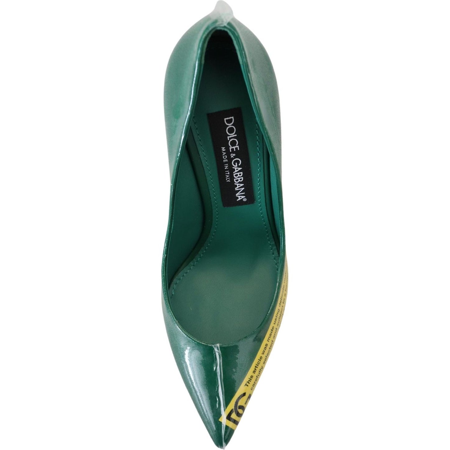 Dolce & Gabbana Green Leather Heels Pumps Plastic Shoes LA10079- 36