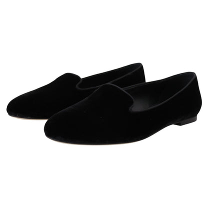 Dolce & Gabbana Black Velvet Slip Ons Loafers Flats Shoes