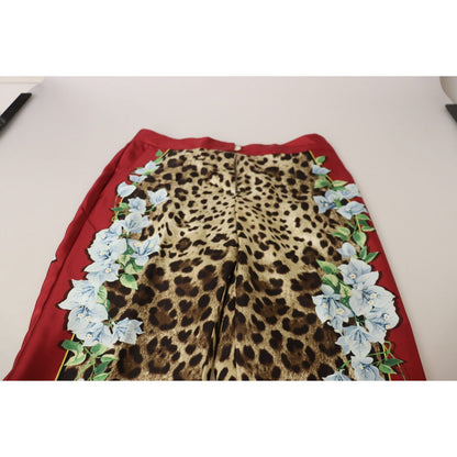 Dolce & Gabbana Multicolor Leopard Flora Printed Mid Waist Trouser Pants Dolce & Gabbana