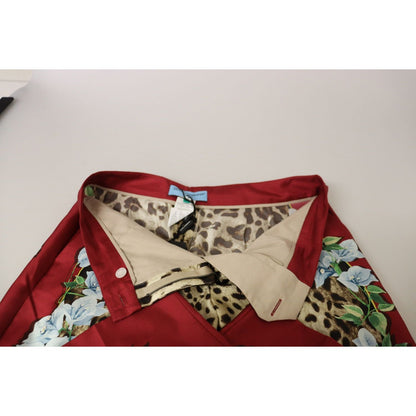 Dolce & Gabbana Multicolor Leopard Flora Printed Mid Waist Trouser Pants Dolce & Gabbana