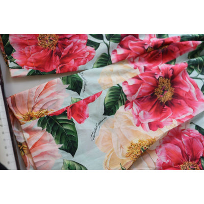 Dolce & Gabbana Multicolor Flora Printed High Waist Cropped Trouser Pants