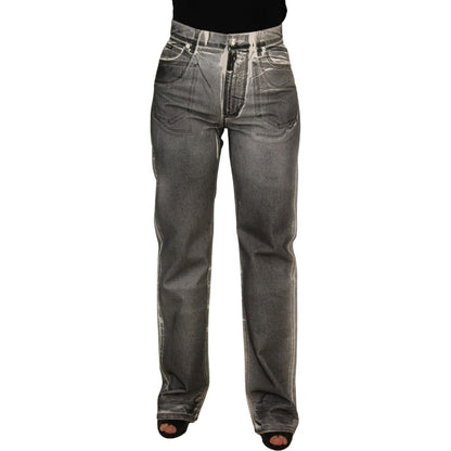 Dolce & Gabbana Grey Washed High Waist Denim Pants Cotton Jeans