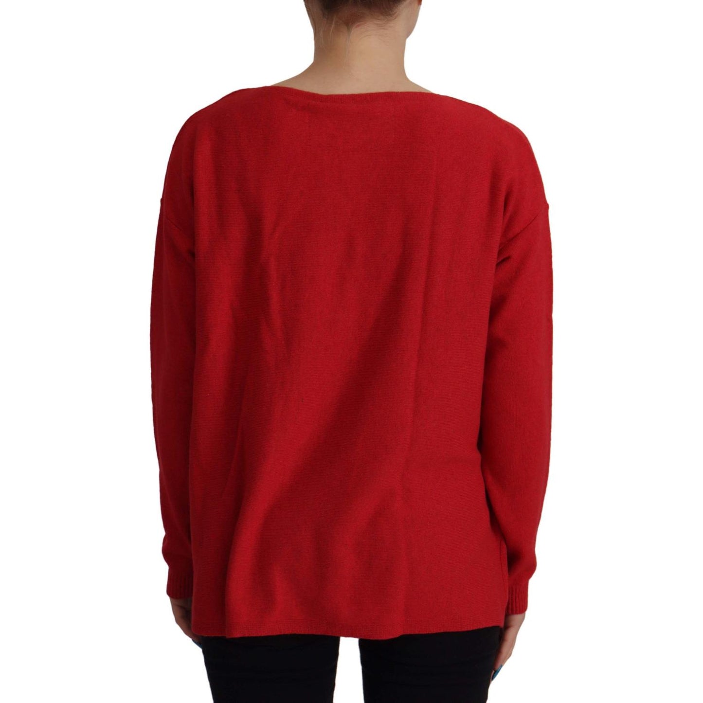 Dolce & Gabbana Red Wool Knit Round Neck Pullover Sweater Dolce & Gabbana