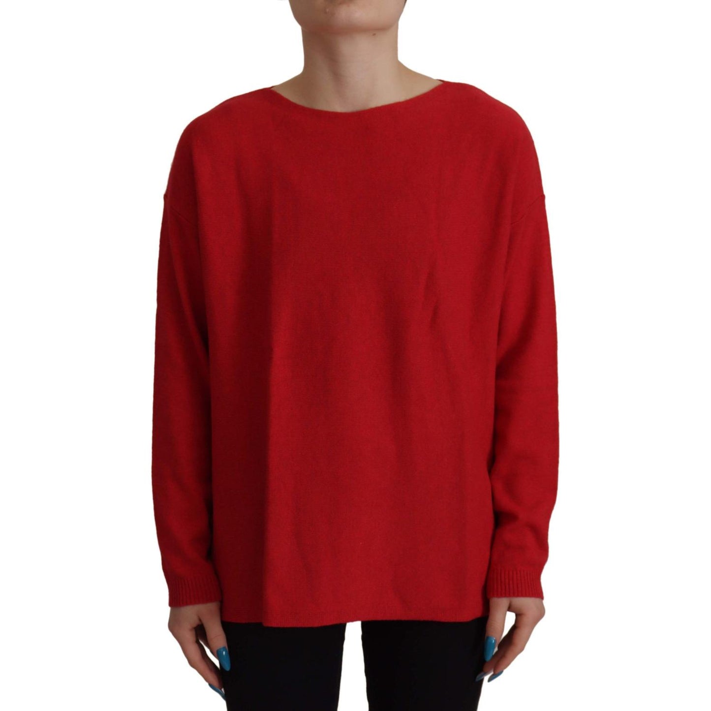 Dolce & Gabbana Red Wool Knit Round Neck Pullover Sweater Dolce & Gabbana