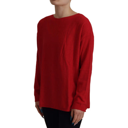 Dolce & Gabbana Red Wool Knit Round Neck Pullover Sweater Dolce & Gabbana