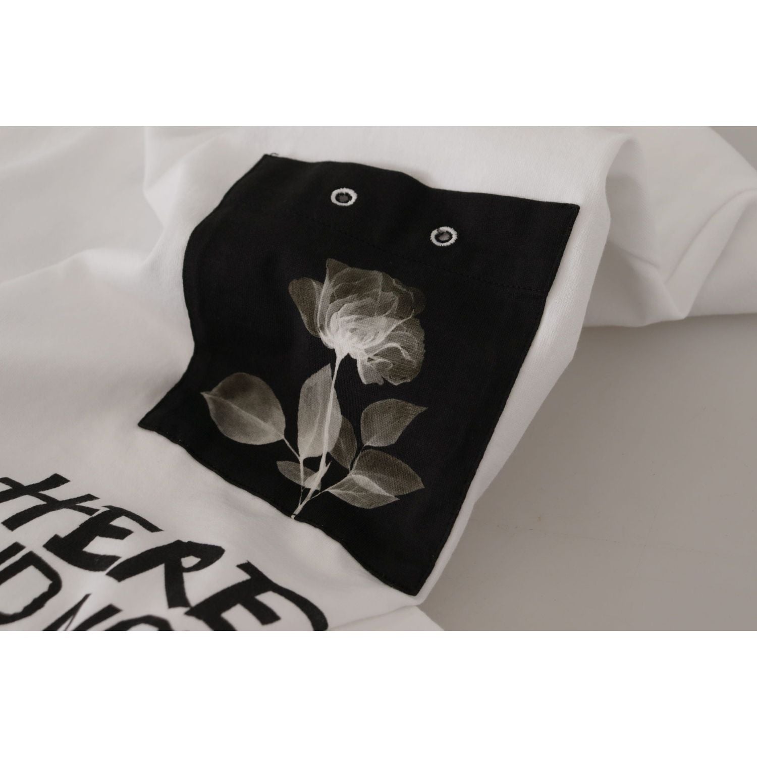 Dolce & Gabbana White Slogan Print Round Neck Cotton  T-shirt