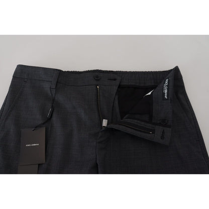 Dolce & Gabbana Gray Checked Cargo Trousers Stretch Pants
