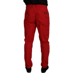 Dolce & Gabbana Red Cotton Slim Fit Trousers Chinos Pants PAN73276- 44