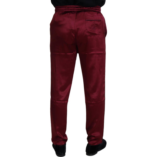 Dolce & Gabbana Bordeaux Silk DG Sleep Lounge Pants PAN74044- 48
