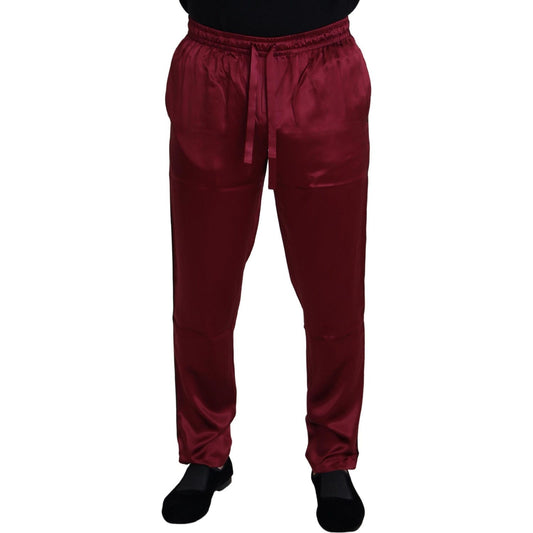 Dolce & Gabbana Bordeaux Silk DG Sleep Lounge Pants PAN74044- 48