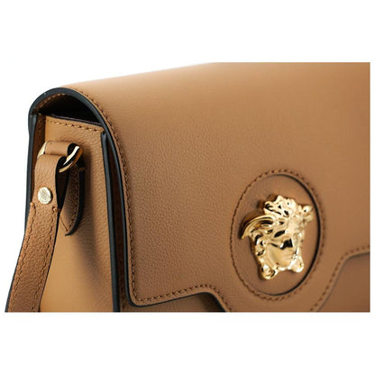 Versace Elegant Calf Leather Shoulder Bag in Brown WOMAN SHOULDER BAGS