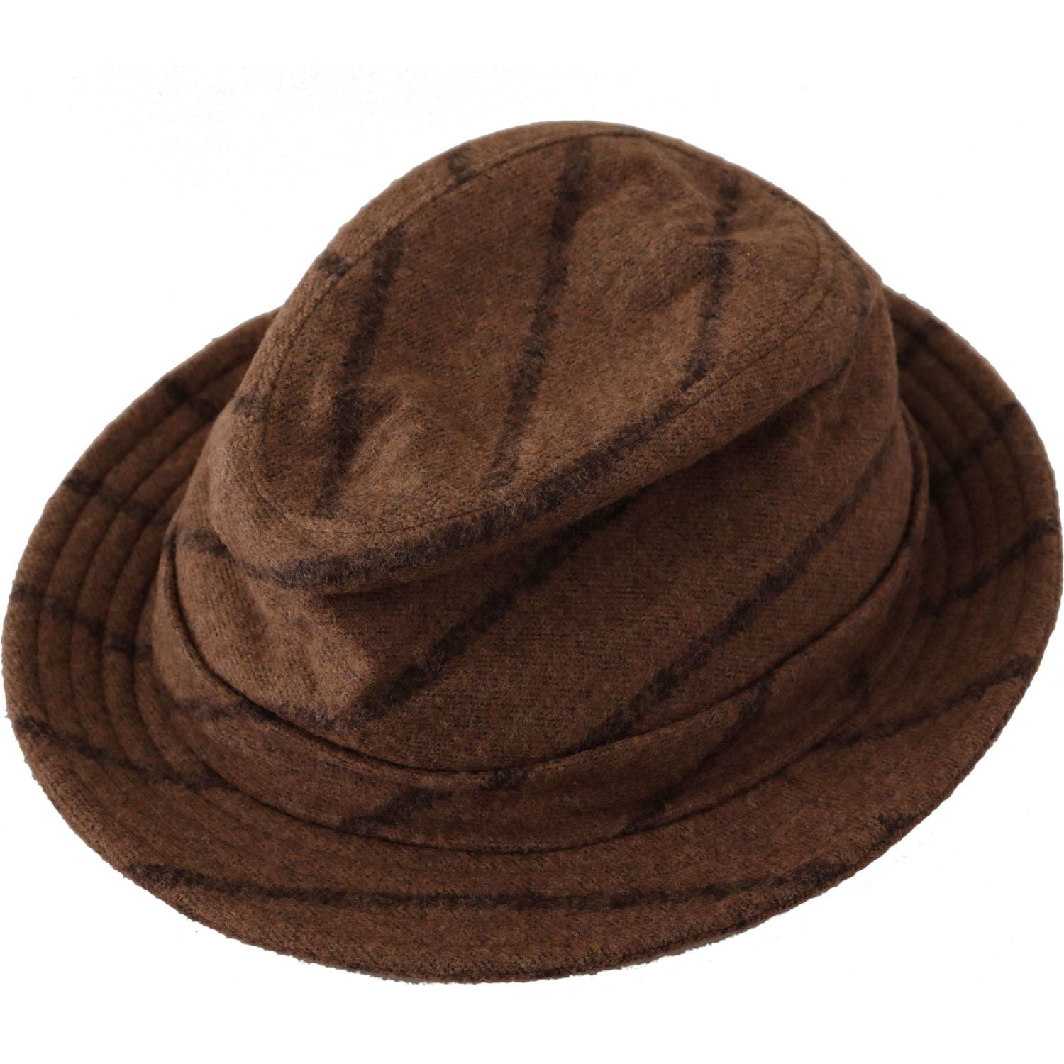 Dolce & Gabbana Brown Fedora Striped Print Summer Hat