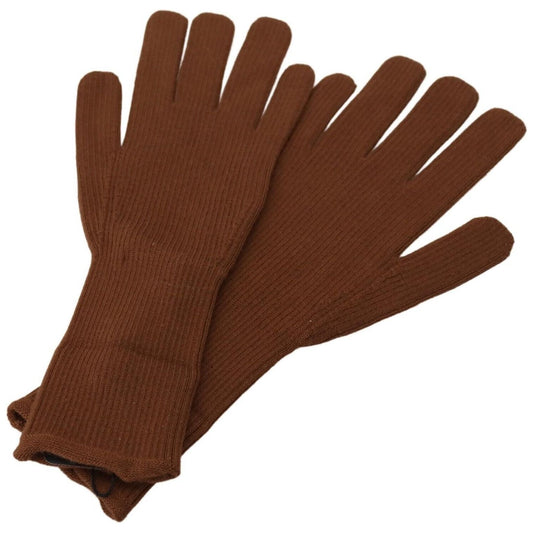 Dolce & Gabbana Brown Cashmere Knitted Hands Mitten Mens Gloves LB3062 - 9