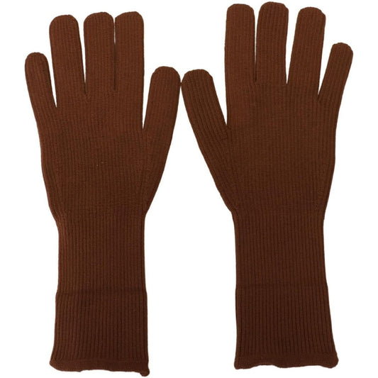 Dolce & Gabbana Brown Cashmere Knitted Hands Mitten Mens Gloves LB3062 - 9