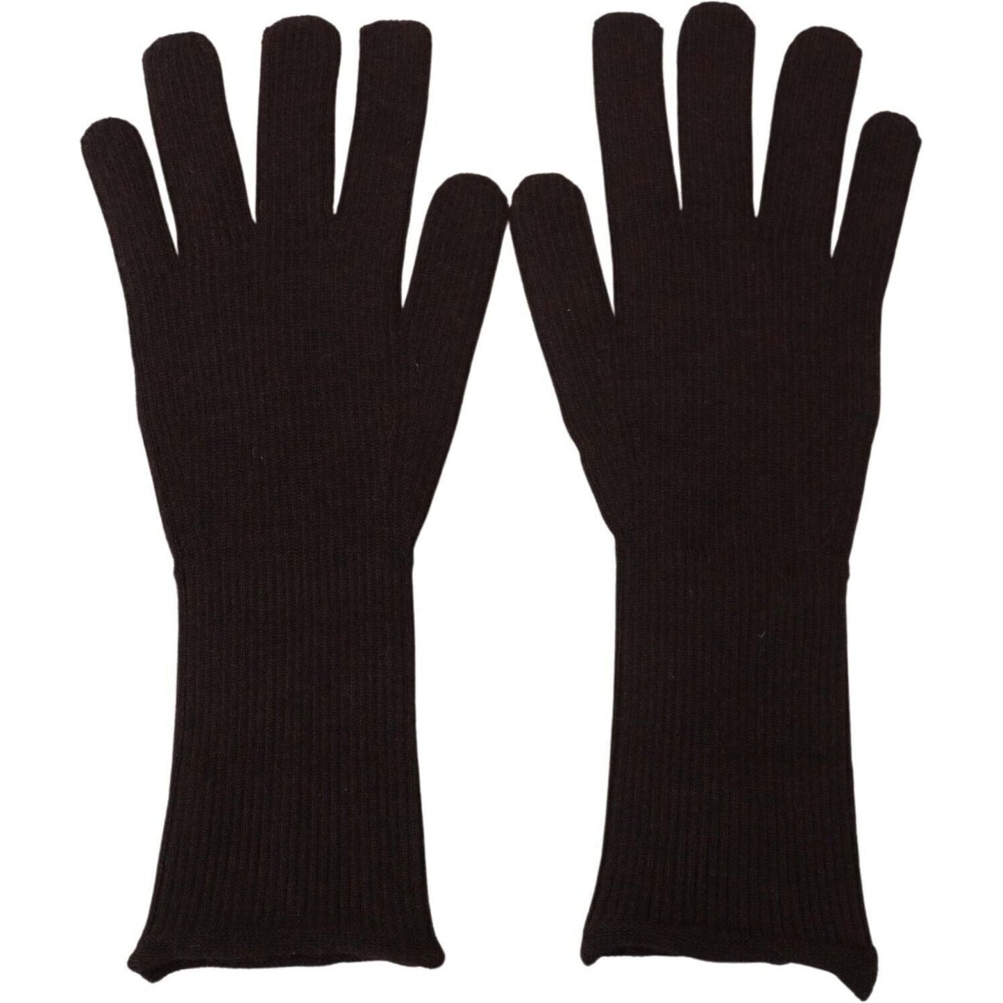 Dolce & Gabbana Brown Cashmere Silk Hands Mitten Mens Gloves