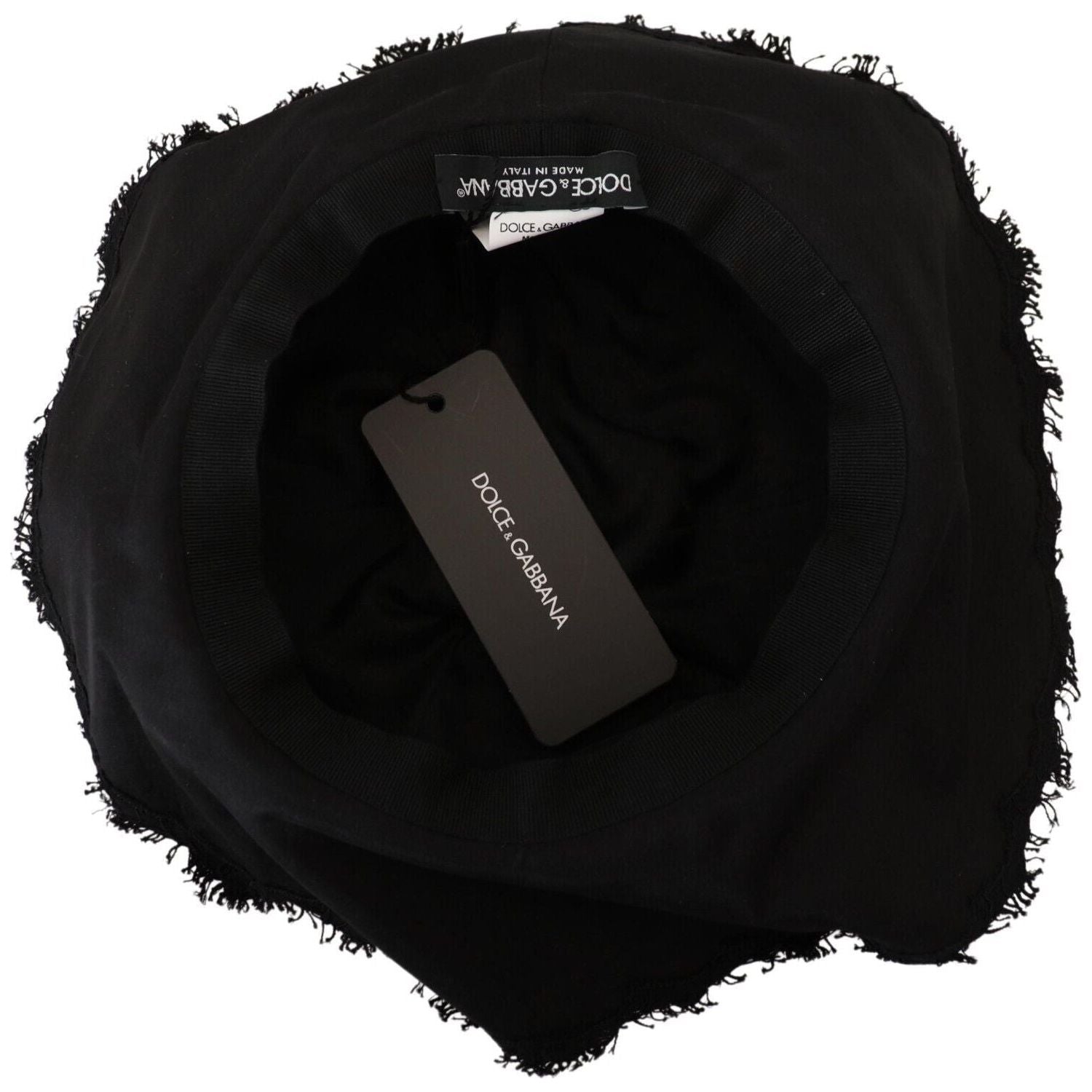 Dolce & Gabbana Black Cotton Wide Brim Shade Hat