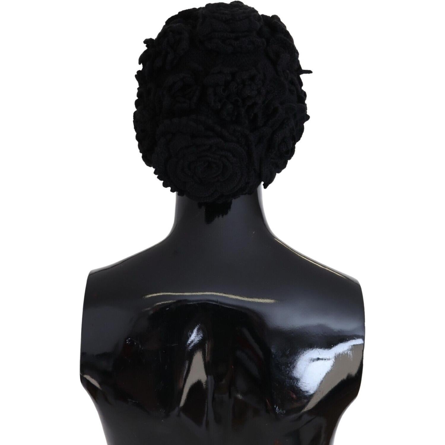 Dolce & Gabbana Black Wool Knit Winter Beanie Hat