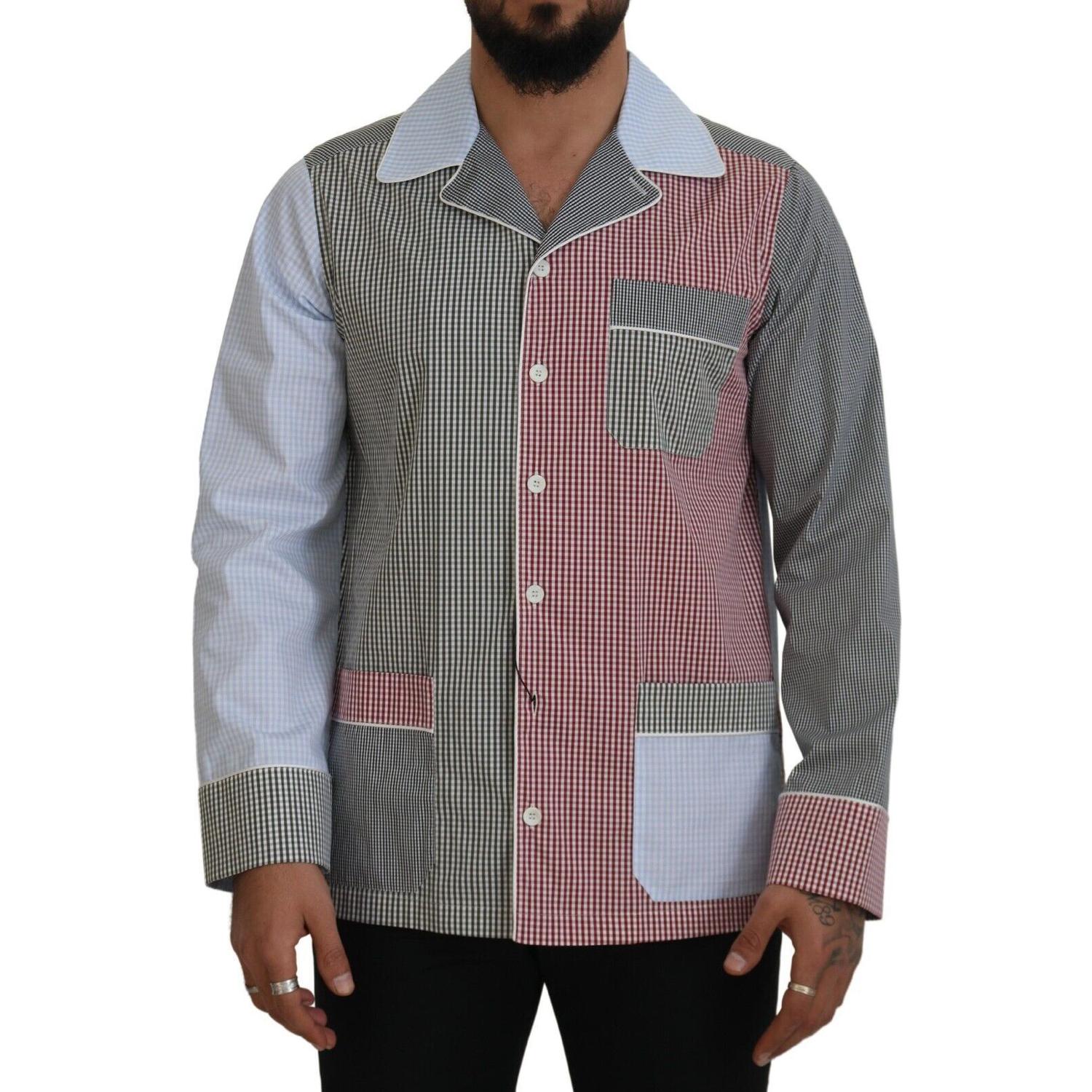 Dolce & Gabbana Multicolor Patchwork Cotton Long Sleeves Shirt