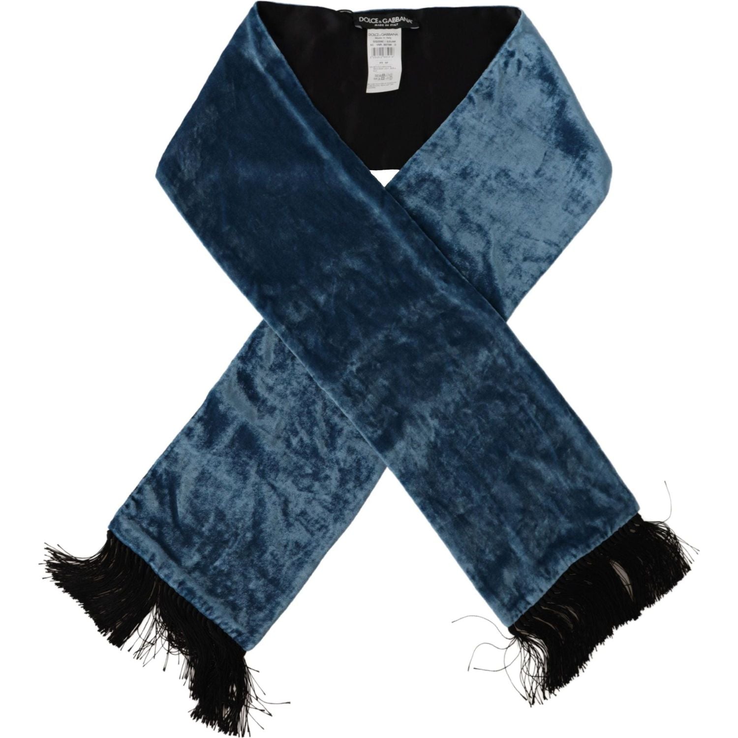 Dolce & Gabbana Blue Velvet Solid Neck Warmer Men's Shawl Scarf