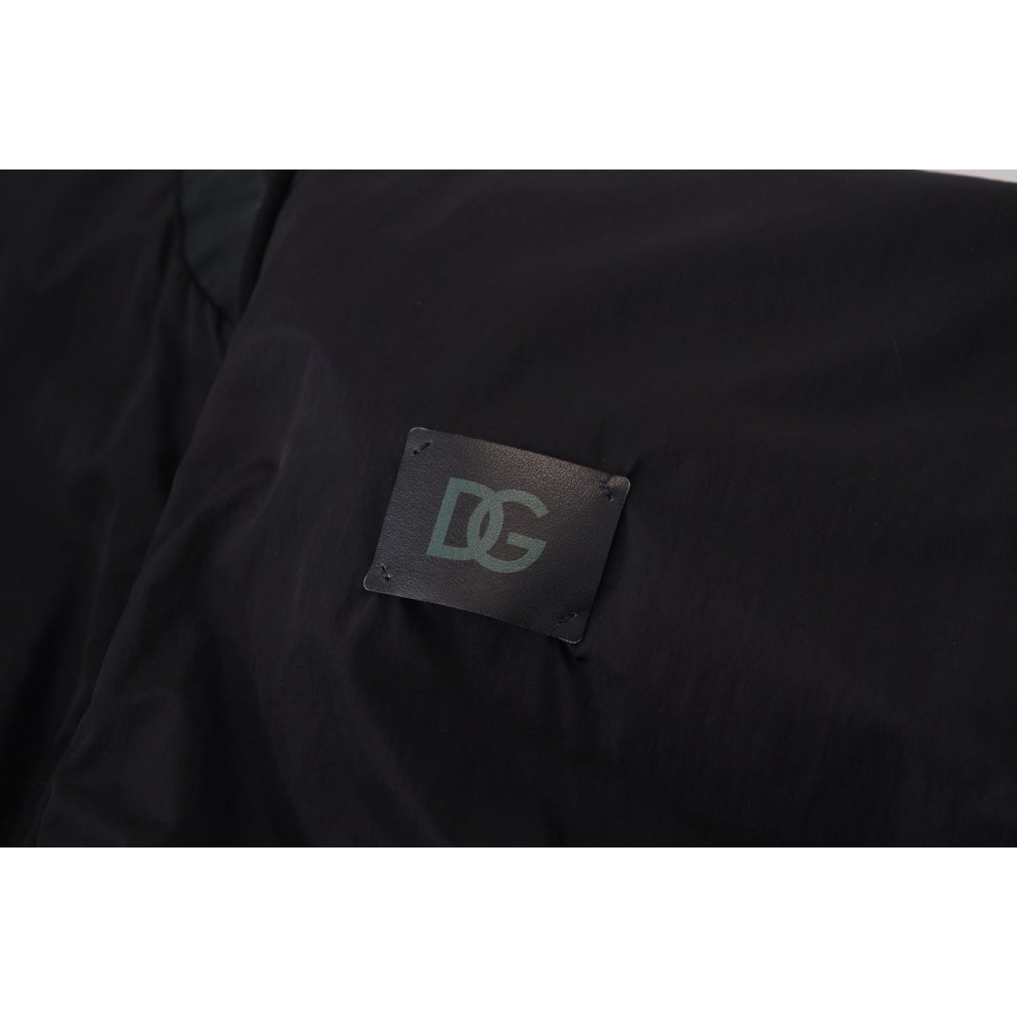 Dolce & Gabbana Black Nylon Logo Bomber Zipper Jacket