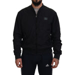 Dolce & Gabbana Black Nylon Logo Bomber Zipper Jacket