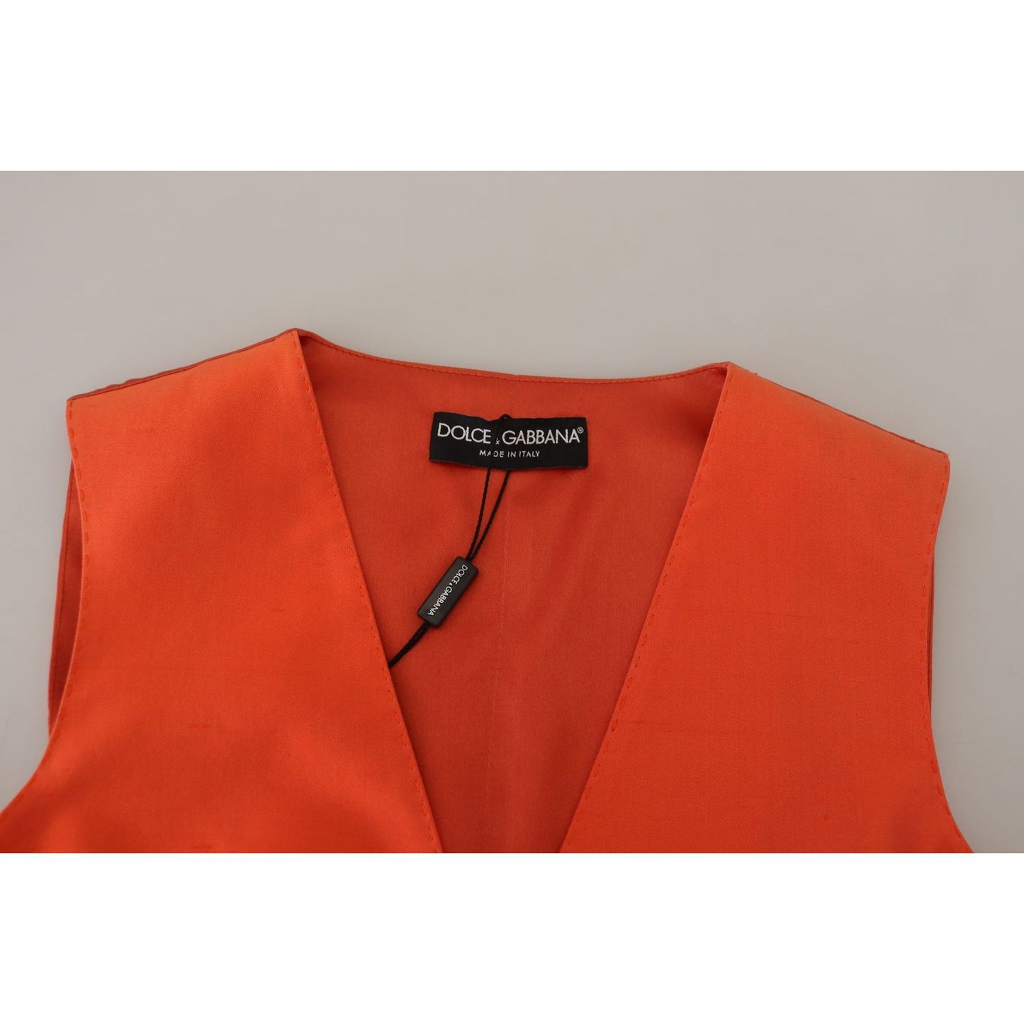 Dolce & Gabbana Orange Sleeveless Waistcoat Cropped Vest Top TSH83310- 40