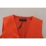 Dolce & Gabbana Orange Sleeveless Waistcoat Cropped Vest Top TSH83310- 40