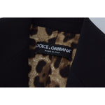 Dolce & Gabbana Black Single Breasted Fit Blazer Wool Jacket