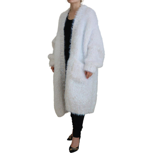 Dolce & Gabbana White Long Sleeves Fringes Cardigan Jacket