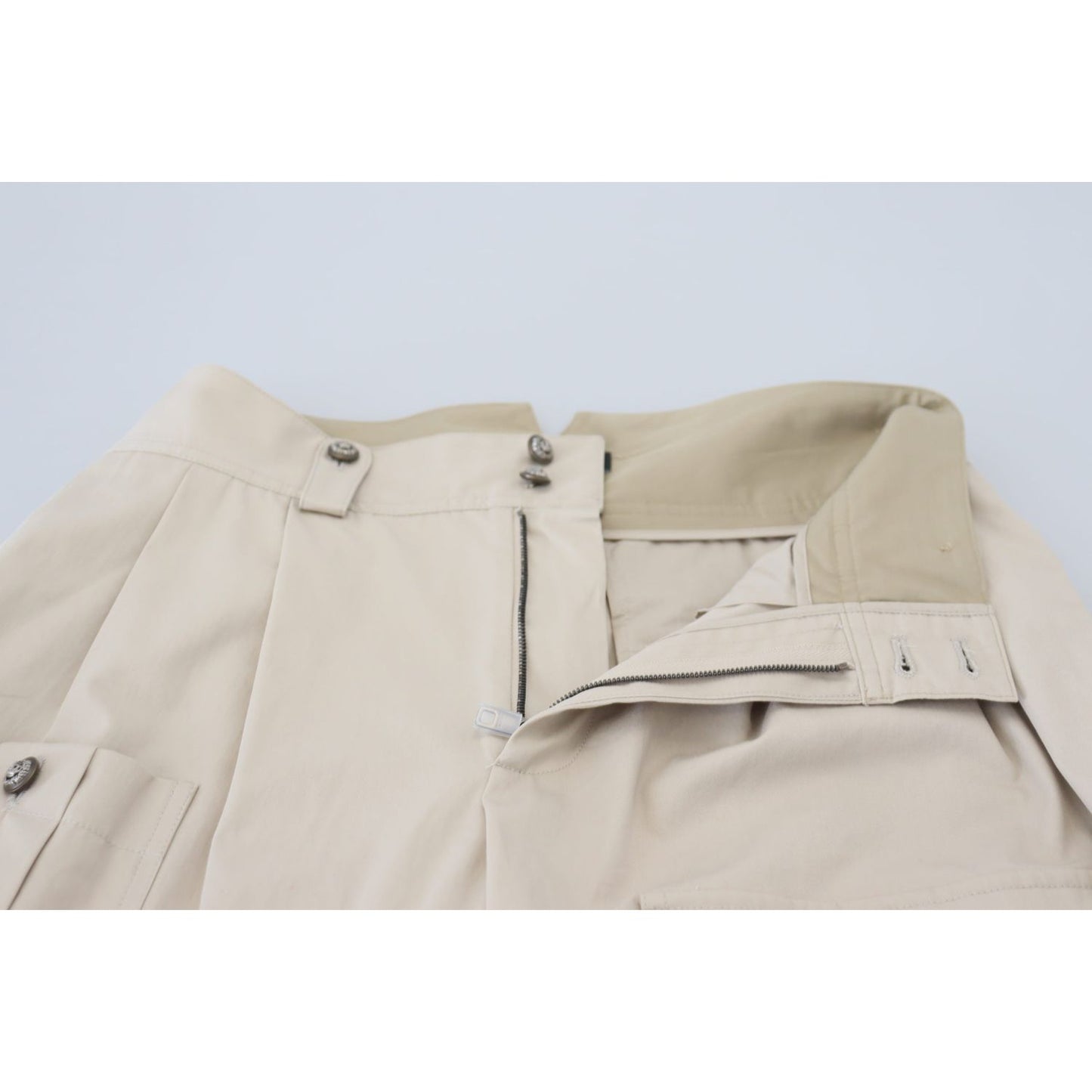 Dolce & Gabbana Beige Cotton Women Cargo Pants Dolce & Gabbana