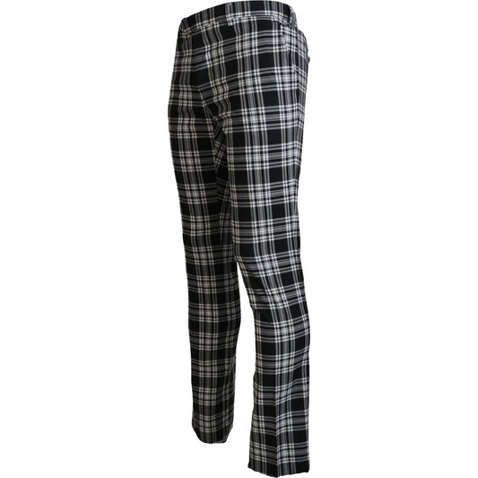 BENCIVENGA Black Checkered Cotton Men Casual Pants PAN74119 - 48