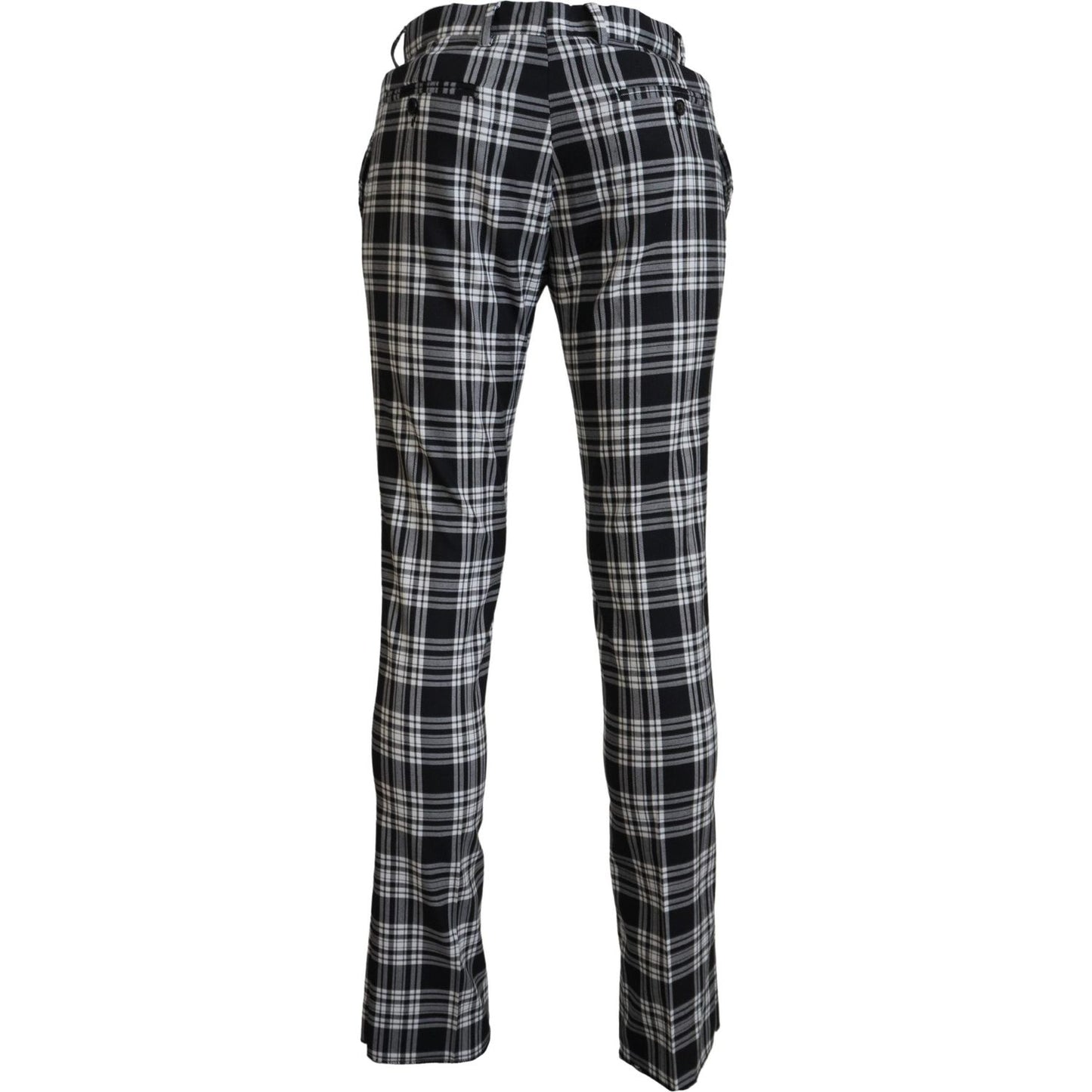 BENCIVENGA Black Checkered Cotton Men Casual Pants