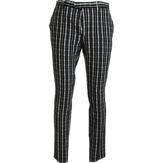 BENCIVENGA Black Checkered Cotton Casual Pants PAN74120 - 46