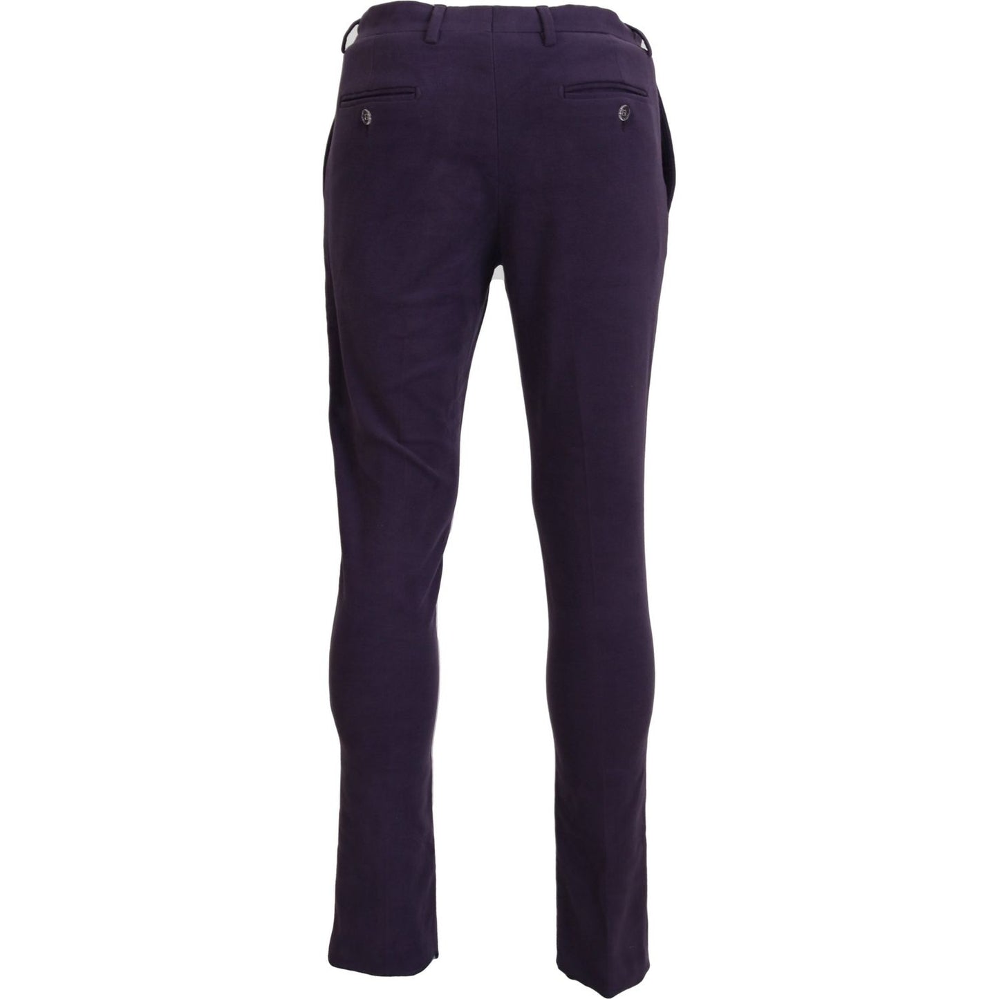 BENCIVENGA Purple Pure Cotton Tapered Mens Pants