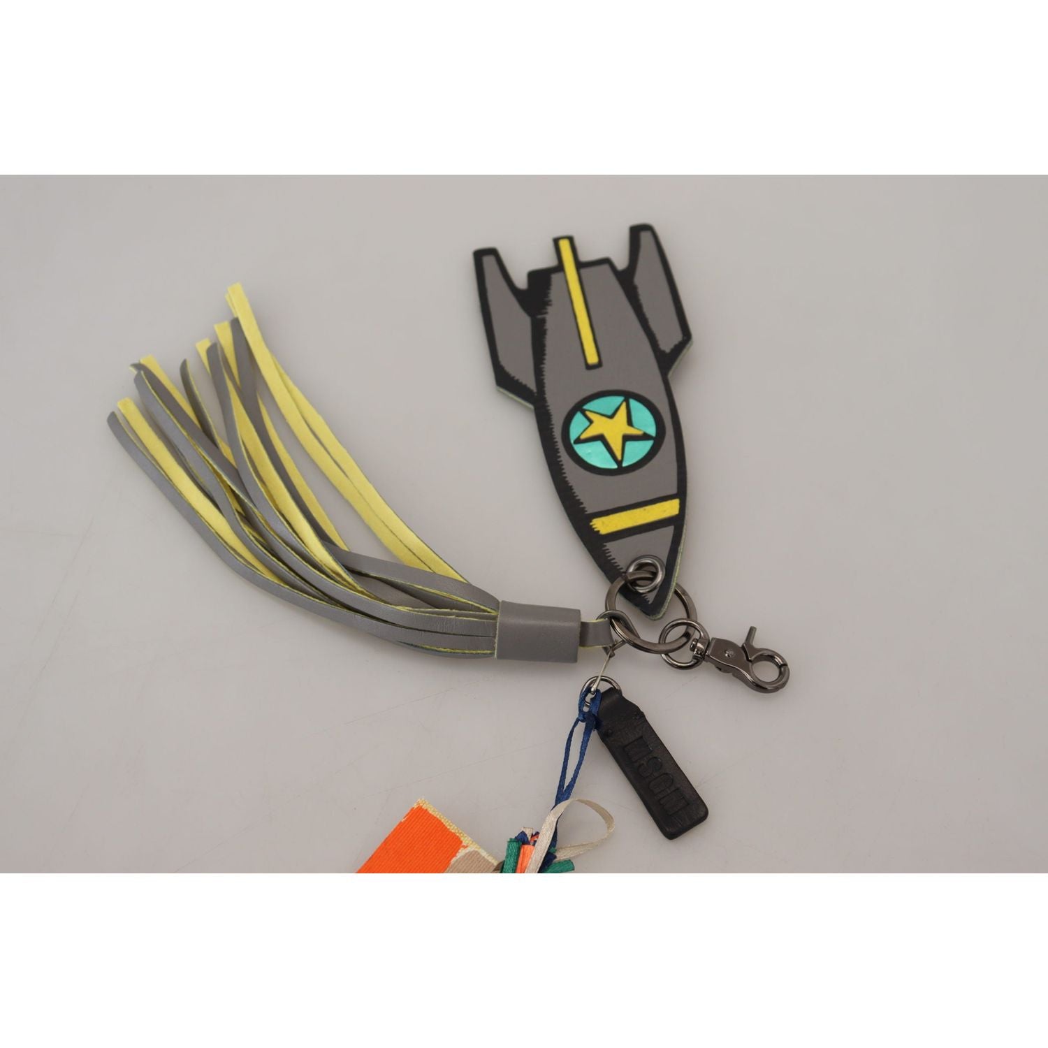 MSGM Multicolor Rocket Ship Silver Tone Metal Keychain