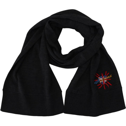 Dolce & Gabbana Black Sacred Heart #DGLovesLondon Wrap Scarf