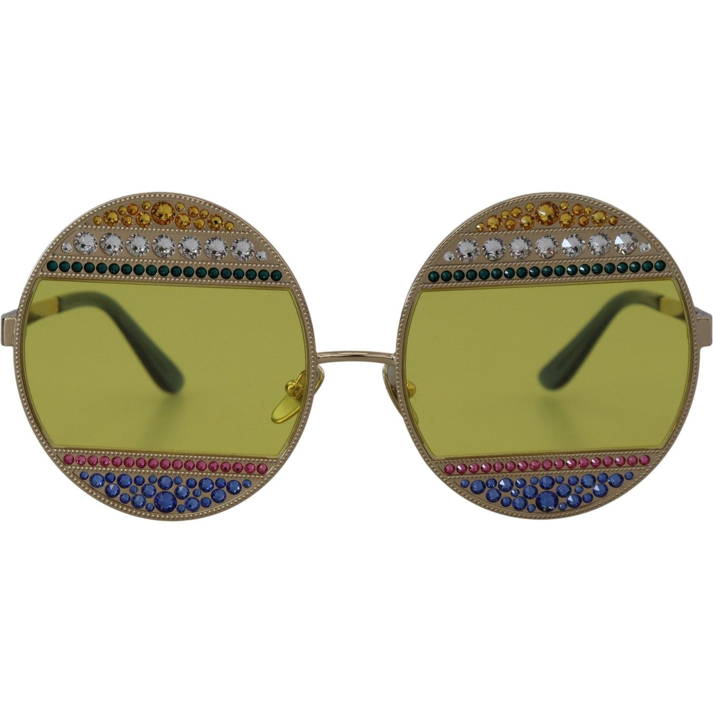 Dolce & Gabbana Gold Oval Metal Crystals Shades DG2209B Sunglasses