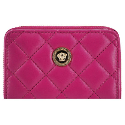 Versace Elegant Purple Quilted Leather Wallet WOMAN WALLETS