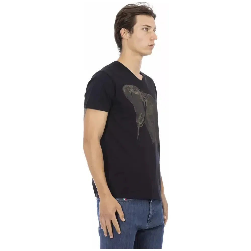 Trussardi Action Black Cotton T-Shirt