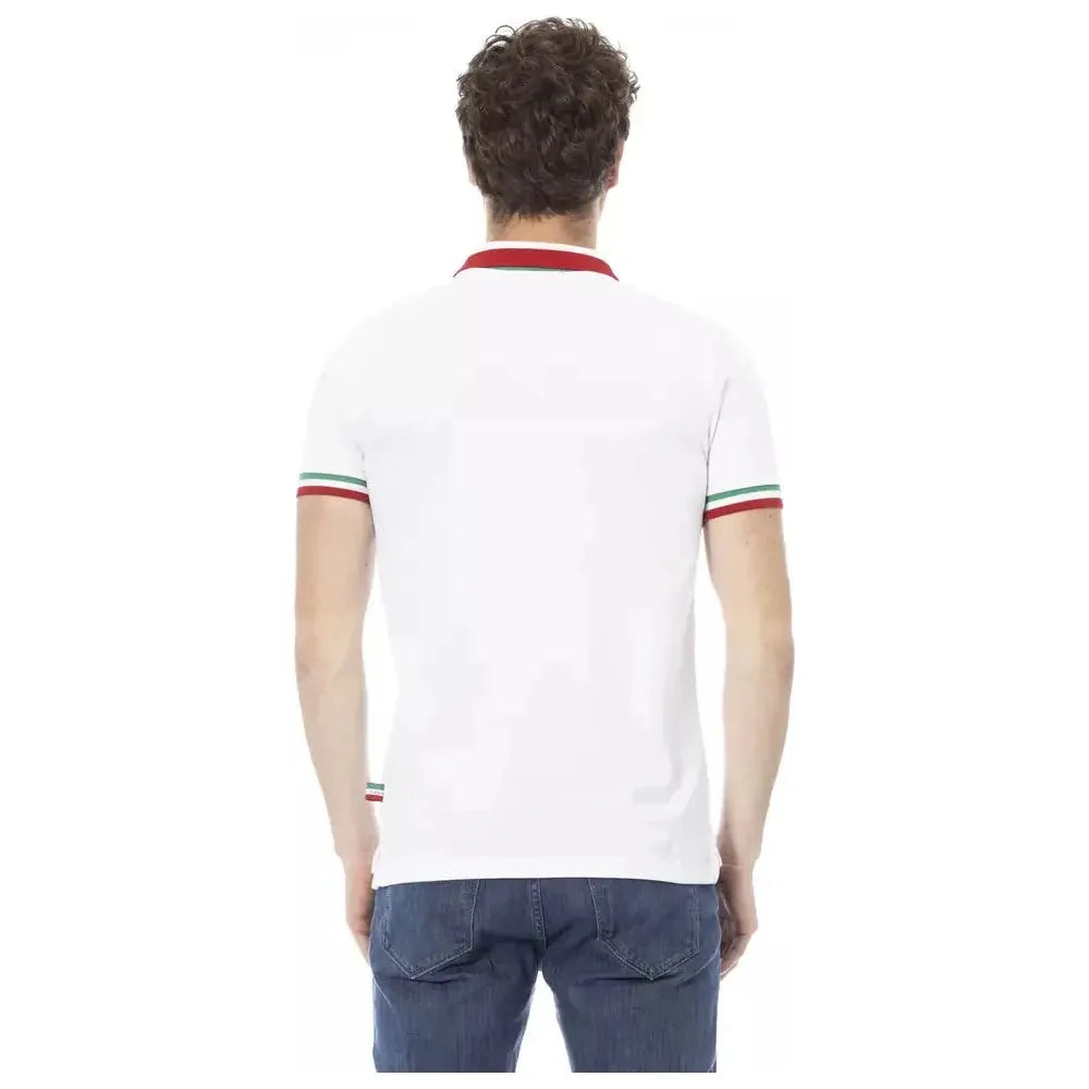 Baldinini Trend White Cotton Men Polo Shirt