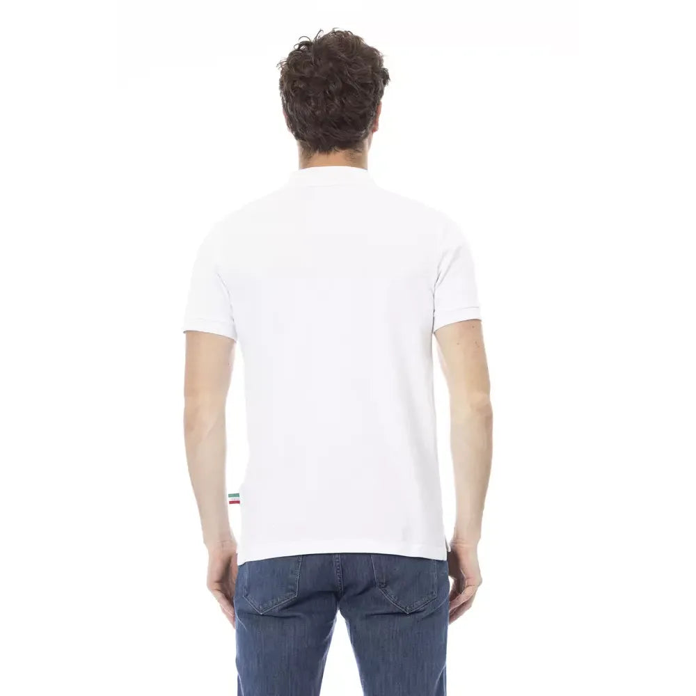 Baldinini Trend White Cotton Polo Shirt