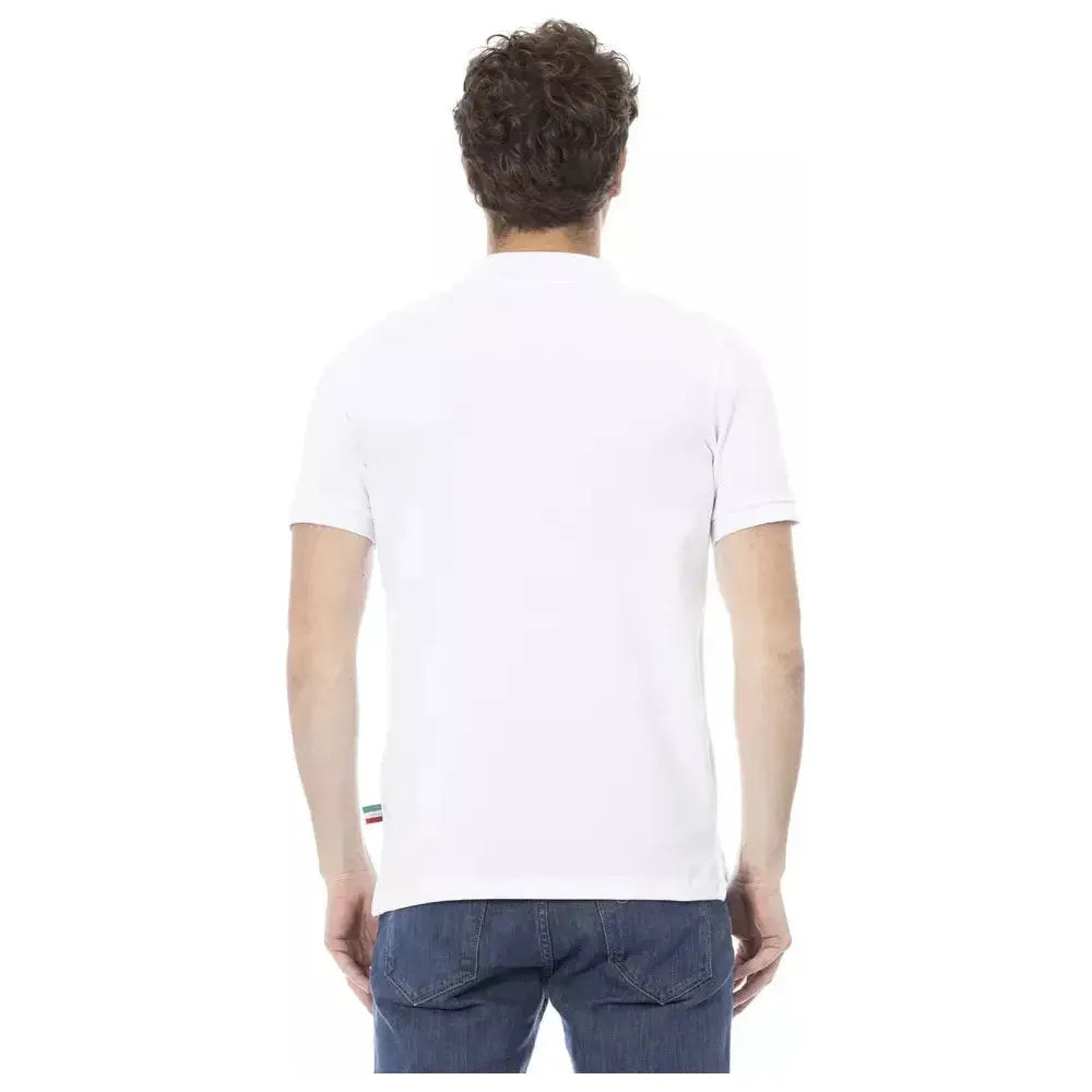 Baldinini Trend White Cotton Men Polo Shirt