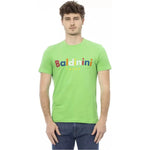 Baldinini Trend Green Cotton Men T-Shirt BA-23188-XS