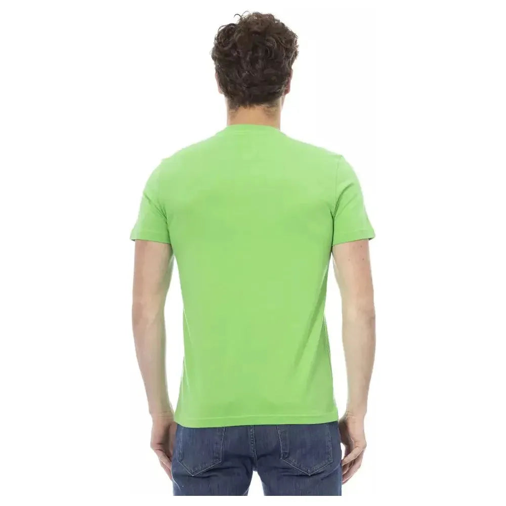 Baldinini Trend Green Cotton Men T-Shirt BA-23188-XS