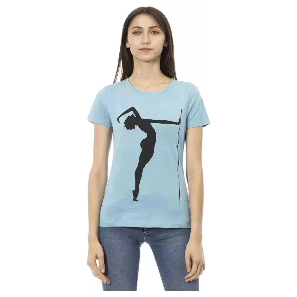 Trussardi Action Light Blue Cotton T-Shirt