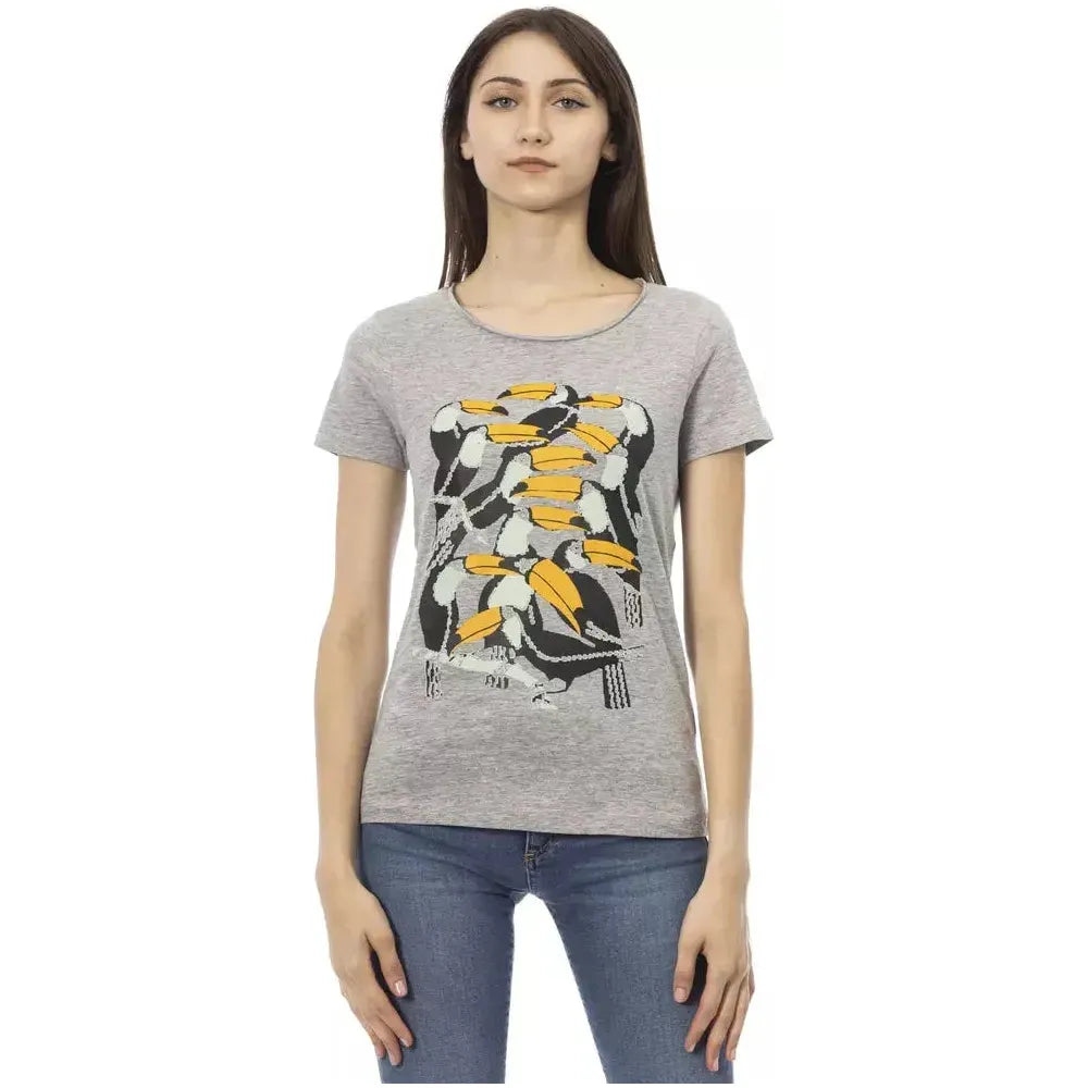 Trussardi Action Gray Cotton T-Shirt